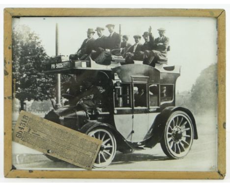 A Photograph of the Eastbourne Omnibus 
c. 1900 6" x 8" together with an original ticket