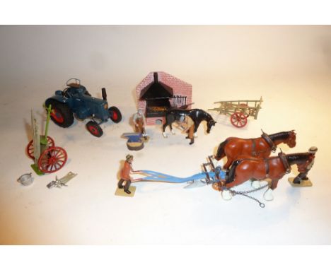 Britains and other recently made Farm and Civilians Britains Home Farm set 8706, Forge, in original box (E, possibly incomple