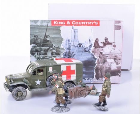 King and Country Battle of the Bulge sets BBA37-01 Dodge WC54 US Army Ambulance (Summer, Limited edition 250) and BBA39 Stret