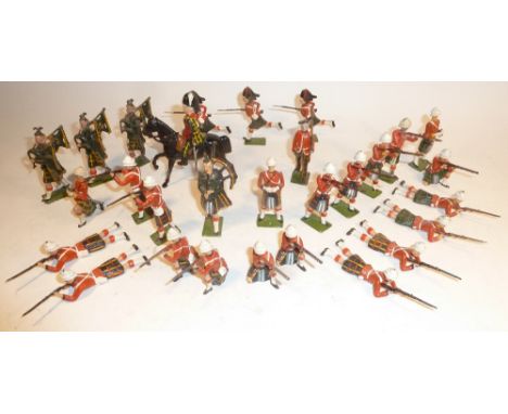 Britains post-war Scottish troops set 9334, Cameron Highlanders, and from sets 2063, Argylls firing, 11, Black Watch charging