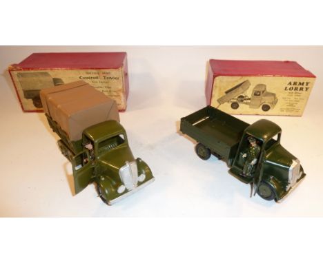 Britains Army Lorries in original boxes set 1334, Four-wheel Army Lorry, round nose, dark green finish (E, driver embellished