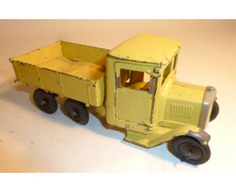  * Britains set 1335, six wheel Army Lorry light yellow finish, square radiator, black treaded tyres (G-F, driver missing) 19