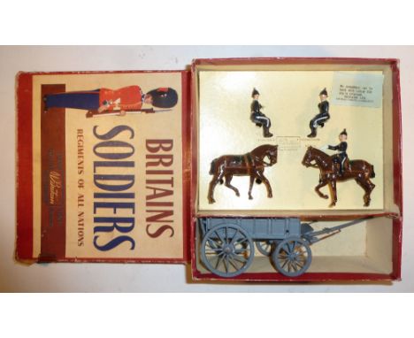  * Britains set 146, Royal Army Service Corps Waggon with two horse team and two seated men in original ROAN box (E, box F, r