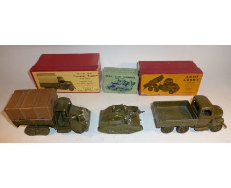  * Britains Army Vehicles in khaki finish sets 1433 Army Covered Lorry, Caterpillar Type, with driver (VG, box G), 1876 Bren 