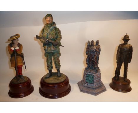 Royal Marines Figurines in 120 to 250mm scale, the largest by Ballantynes of Walkerburn in an original box, with a commemorat