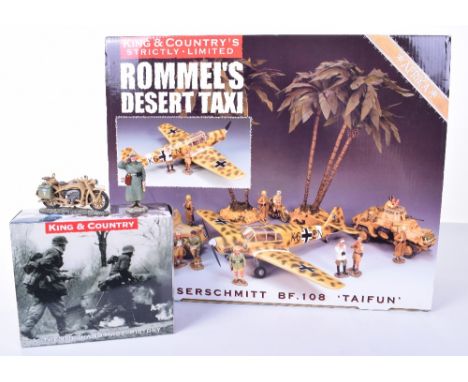 King and Country Afrika Corps sets AK58 Rommel's Desert Taxi (Limited edition 999) and AK66 Desert Dispatch Rider in original