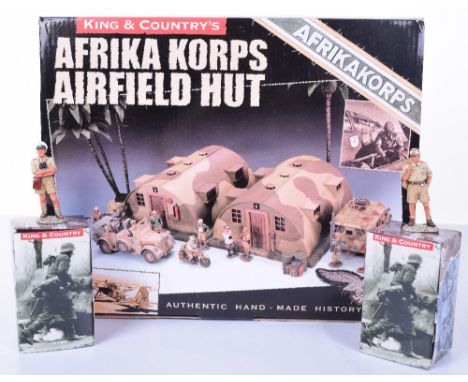 King and Country Afrika Corps sets AK64 Leutnant Hans-Arnold Stahlschmidt AK65 Leutnant Gunter Steinhausen and AK73 Nissen Hu