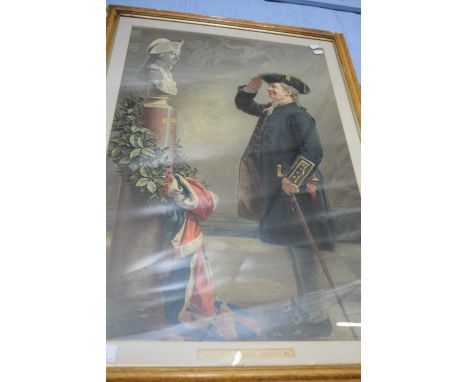 A large chromolithograph Pears Soap advertising print, Saluting the Admiral, framed and glazed