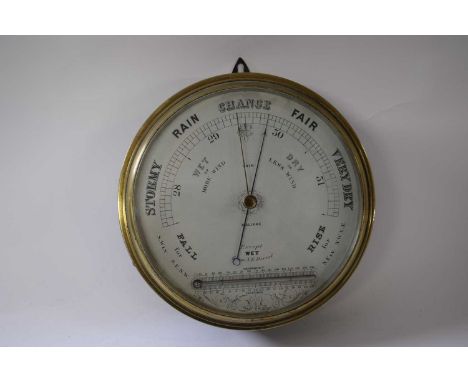 Barometer in metal case