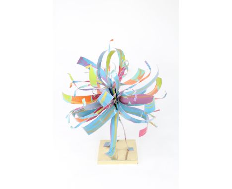 Dorothy Gillespie (1920 - 2012) Metal Sculpture. Sharpie signed on bottom leg. Enamel on Aluminum. Dorothy Gillespie's career