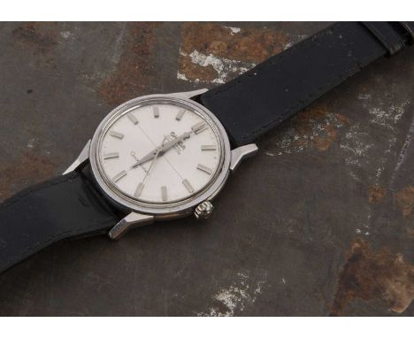 A 1960s Omega Automatic Chronometer Constellation stainless steel wristwatch, 34mm, ref. 14900, silvered dial with batons, ru