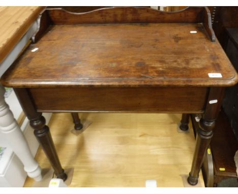 A small pine kitchen table together with a pair of painted reed seated ladder back chairs and a small painted wall cupboard 
