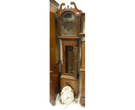 A Georgian oak and mahogany long case clock case
