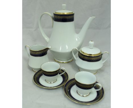 A Noritake "Legacy" coffee set, eight place settings, together with a Walker & Hall twelve place fish service of knives, fork
