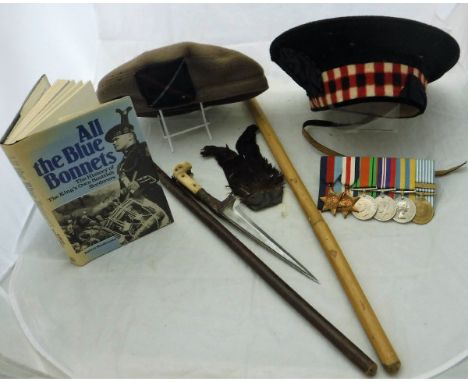 A collection militaria relating to the KOSB (The Kings Own Scottish Borders Regiment) comprising a of collection of medals: t