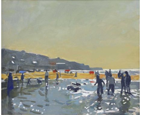 ▲ Ken Howard RA (1932-2022) Sennen Beach, 2019signed 'Ken Howard' l.r., oil on canvas50 x 60cmCondition ReportFramed: 68 x 78