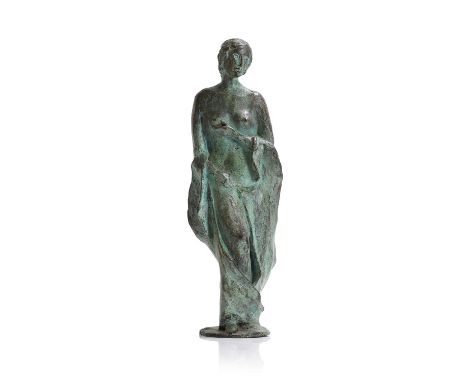 Bayard Osborn (American, 1922-2012)  Female figure bronze with a green patina, signed 'Osborn' to base 10cm wide 10cm deep 28