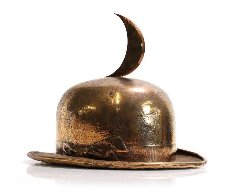 ▲ Clive Barker (b.1940) 'Magritte's Hat', prototype, 2009polished bronze with brass, stamp signed, titled and dated on a plaq