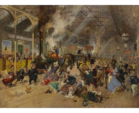 ▲ Terence Cuneo (1907-1996) 'The Flying Cheddarman, Stilton Junction'signed and dated '.CUNEO./1962' l.r., oil on canvas77 x 