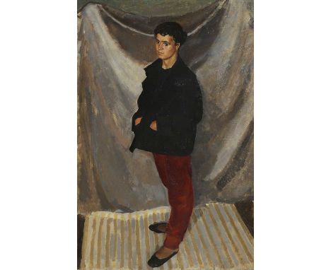 ▲ Keith Critchlow (1933-2020) 'Red Trousers'oil on canvas76 x 50.5cmExhibited: Royal Academy Summer Exhibition, 1955, catalog
