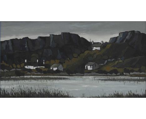 ▲ Wilf Roberts (1941-2016) 'Glan-y-Gors, Bodafon'signed, inscribed with title and dated '2001' verso, oil on canvas30 x 55cmC