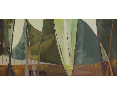 ▲ Gillian Icke (1925-1989) 'Sunlit Ride'oil on canvas38 x 76cmCondition ReportFramed size 55 x 91cmCraquelure to green area i