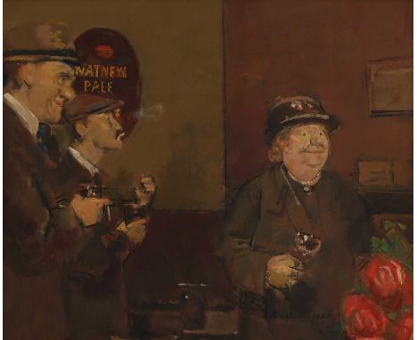 ▲ Ruskin Spear RA (1911-1990) 'In the Pub'signed 'Ruskin Spear' l.r., oil on canvas51 x 61cmProvenance: Sotheby's, New Bond S