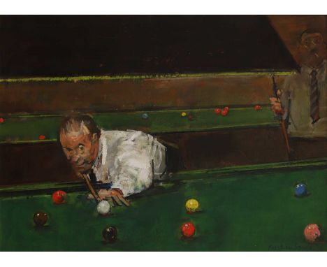 ▲ Ruskin Spear RA (1911-1990) 'Pot Black'signed 'Ruskin Spear' l.r., inscribed with title on label verso, oil on board41 x 56