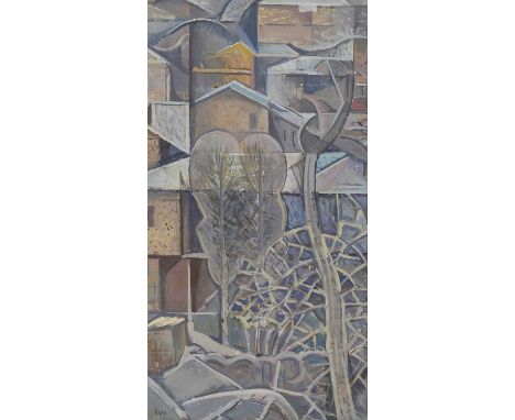 ▲ Nikos Hadjikiriakos-Ghika (Greek, 1906-1994)  Trees signed 'GHIKA' l.l., oil on board 91 x 50cm  Provenance: With Ioannis K