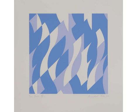 ▲ Bridget Riley CH (b.1931) 'Two Blues'screenprint in colours, signed and dated 'Bridget Riley 03' in pencil l.r., inscribed 