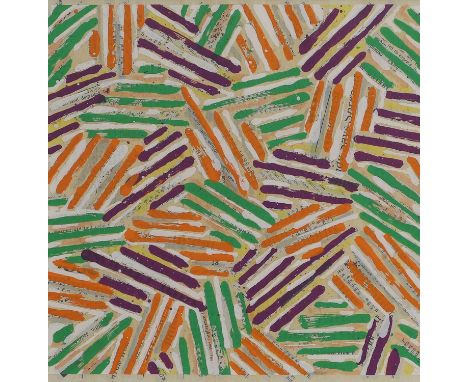 Jasper Johns (American, b.1930) Untitled - orange, green, purple stripesscreenprint in colours, from an edition of 300, print