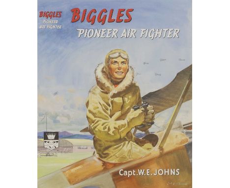 ▲ James E McConnell (1903-1995) 'Biggles, Pioneer Air Fighter'signed 'J E McConnell' l.r., watercolour and bodycolour32 x 25c