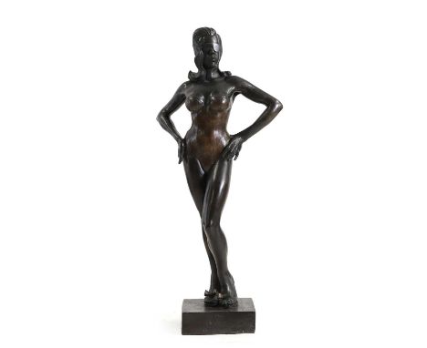 ▲ John Clinch (1934-2001) Study for Diana Dors bronze with black and rich brown patination, signed 'John Clinch' on base, fro