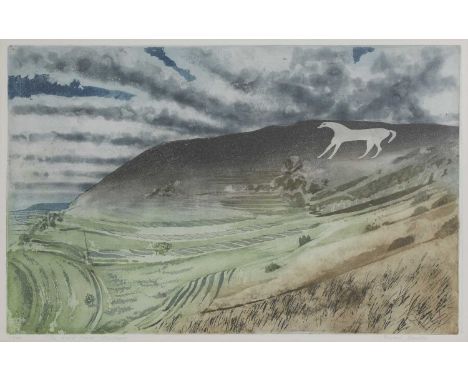 ▲ Richard Bawden (1936-2024) 'The White Horse, Westbury'etching and aquatint in colours, signed 'Richard Bawden' in pencil l.