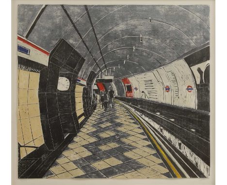 Lucinka Soucek (contemporary) 'The Tunnel'woodcut in colours, signed, inscribed with title, dated '2012' and numbered '4/12' 