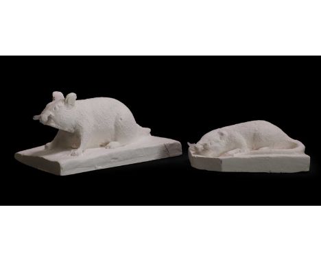▲ Sir Eduardo Paolozzi RA (1924-2005) Ratsa set of two, plaster with nylon whiskers12cm wide7cm deep6.5cm high and smaller (2