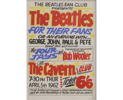 ▲ Tony Booth (1933-2017) 'The Beatles'four hand-painted posters and one print in colours, c.2000s, each signed 'Tony Booth' l