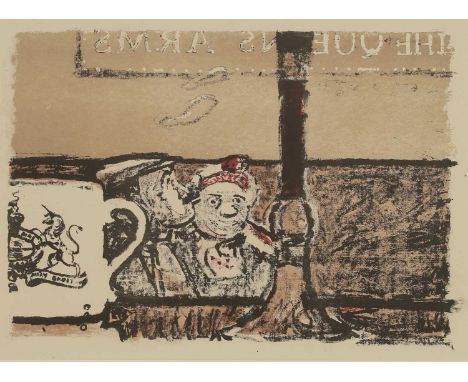 ▲ Ruskin Spear RA (1911-1990) 'Saloon Bar'lithograph in colours, 1953, from an unnumbered edition of 50 published as part of 
