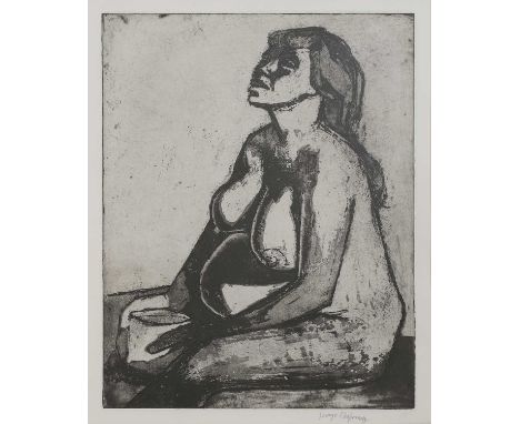 ▲ George Chapman (1908-1993) 'Pregnant Woman II'etching and aquatint, 1954, signed 'George Chapman' in pencil l.r.plate 45 x 