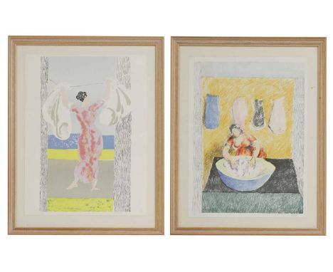 ▲ Duncan Grant (1885-1978) 'Washerwoman I';'Washerwoman II'two lithographs in colours, 1973-74, both signed 'D Grant' in penc