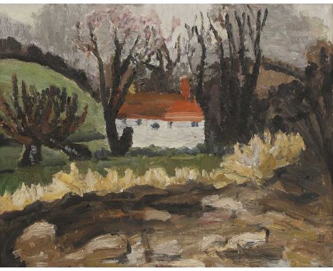 ▲ Lucy Harwood (1893-1972) A red-roofed house on the farmsigned 'LUCY HARWOOD' verso, oil on canvas 40.5 x 50.5cmCondition Re