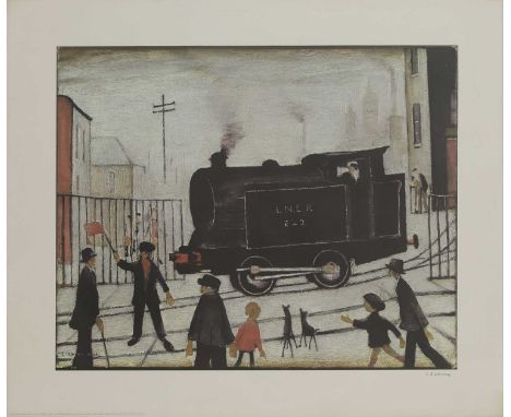 ▲ Laurence Stephen Lowry RA (1887-1976) 'The Level Crossing'offset lithograph in colours, 1973, signed 'L. S. Lowry' in penci