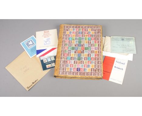 A collection of assorted stamps, ephemera and vintage photograph album of various places in Great Britain.  