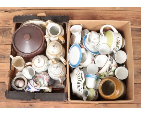Two large boxes of assorted ceramics and pottery, to include examples from L Hjorth, Bing and Grondahl, Royal Copenhagen, Wed
