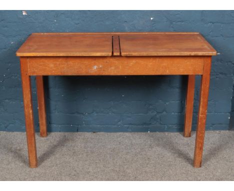 A vintage child's twin desk.  