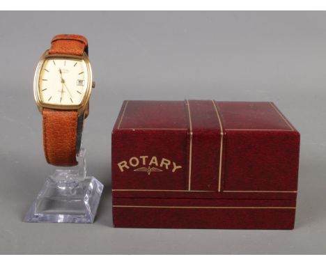 A men's Rotary quarts Windsor wristwatch in original box.  