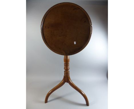 A Late Victorian Walnut Dished Top Tripod Table, Loss to Rim 