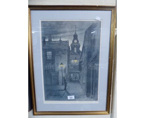 A Framed Print After A Forster, The Lamp Lighter