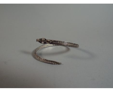 An Indian Silver Bangle in the Form of a Snake 