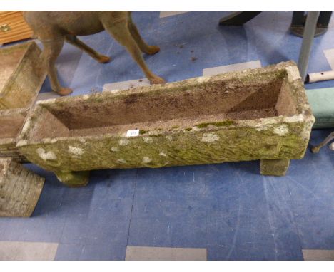 A Reconstituted Stone Planting Trough, 91cm Long 
